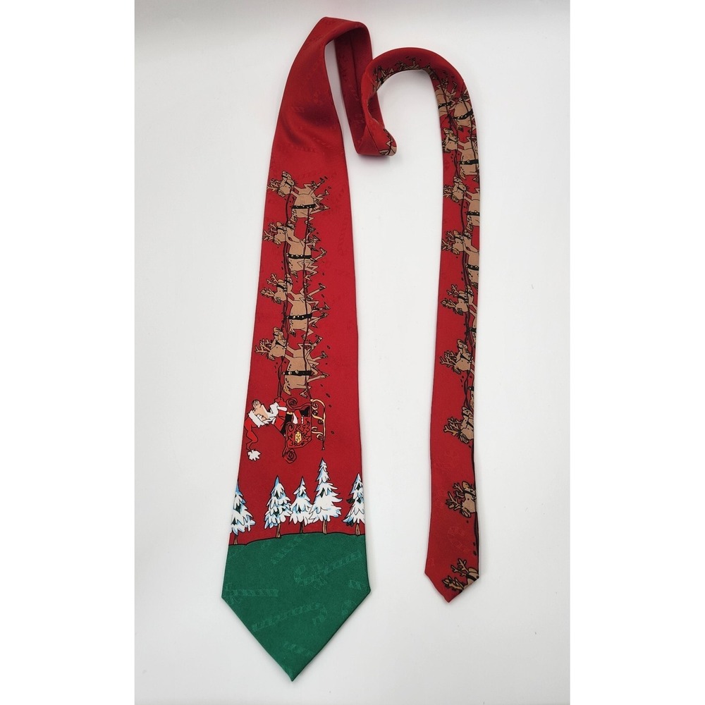 MMG SpecialTies Neck Tie Mens One Size Red Santa Claus Print  Business Casual‎